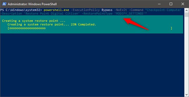 system restore point from PowerShell