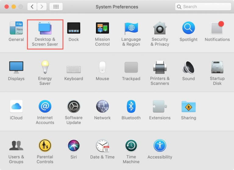  select the Desktop & Screen Saver icon